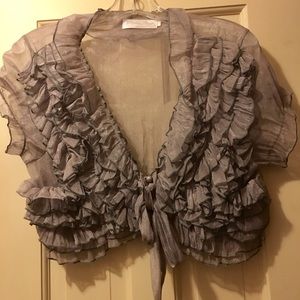 Ruffled Light Purple Fun Sheer Wrap Shirt
